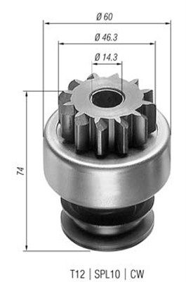 MAGNETI MARELLI Ведущая шестерня, стартер 940113020150